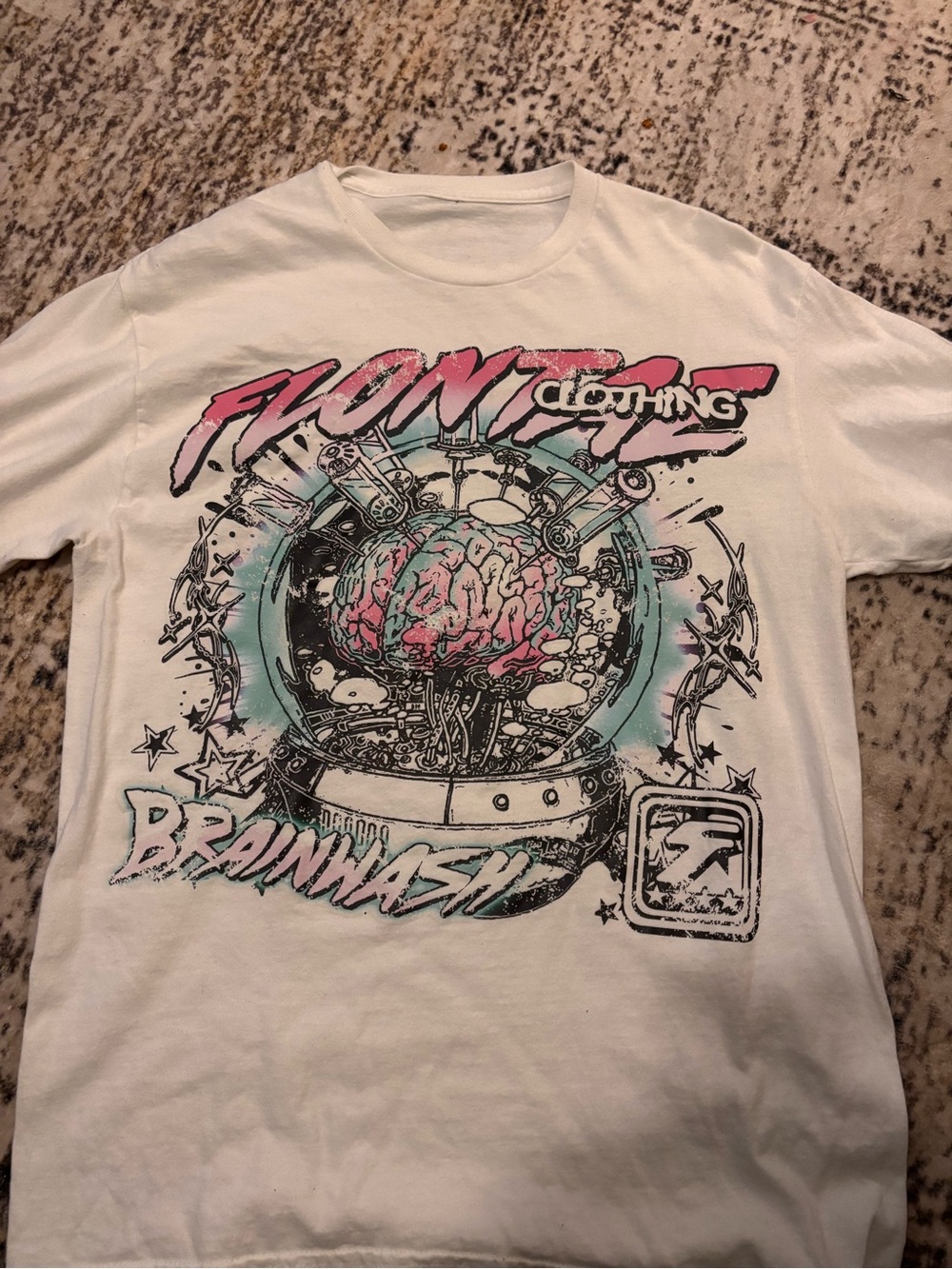 Women's White Graphic Brainwash Tee
